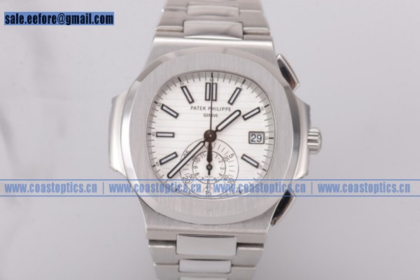 Patek Philippe Nautilus Chrono Watch Steel 5980-1A-019 White Dial 1:1 Replica (BP)